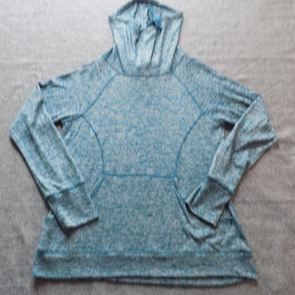 Reebok Pullover Sweatshirt Womens M Blue Exc Space Dye Funnel Neck 3RLWJ457